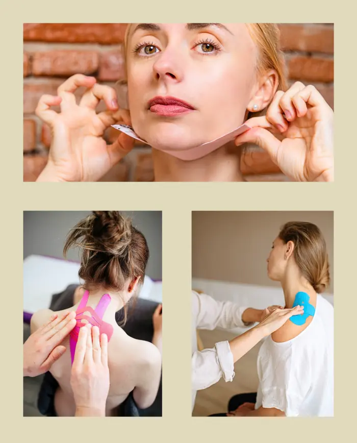 Kinesiotaping bioestetyczny obejmuje oklejanie obszarów twarzy, szyi i dekoltu w celu poprawy estetyki. Poznasz techniki liftingujące i drenujące